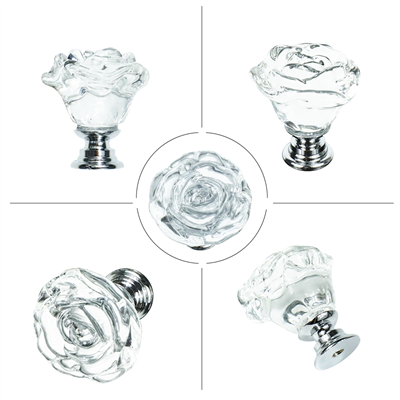 P00303 Crystal Knobs Decorative Glass Knobs for Home Kitchen Cabinet Vintage Hardware Cupboard Door 