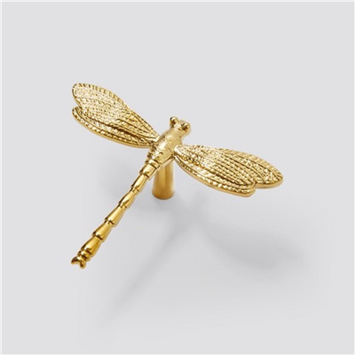 P00314 Brass single hole personalised creative dragonfly bee wardrobe door pull hardware accessories