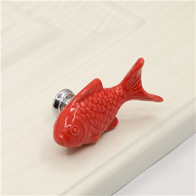 P00293 Creative Cute Fish Cupboard Door Pull Handles Drawer Knobs Cabinet Ceramic 