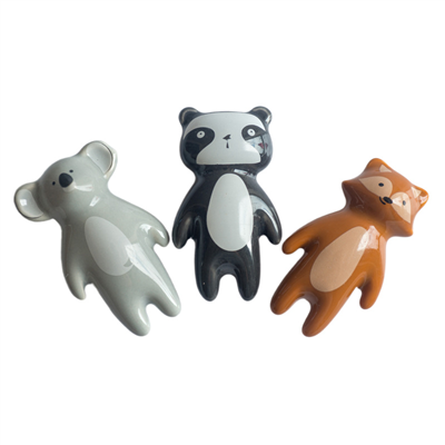 P00286Ceramic Animal one hole Kids Room Dresser Drawer Knobs Wardrobe Cupboard Closet Door Handle Pu