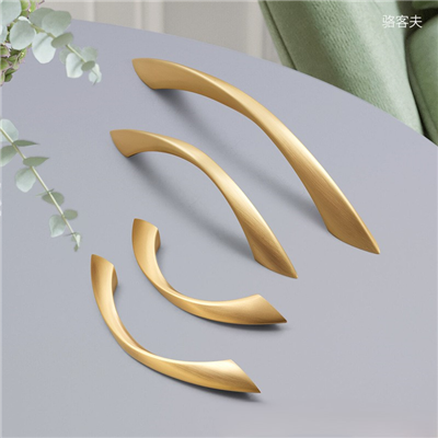 P00231 Zinc Alloy Arch Furniture Kitchen Cupboard Door Handle Gold Gun-grey Curved Cabinet Pull Hand