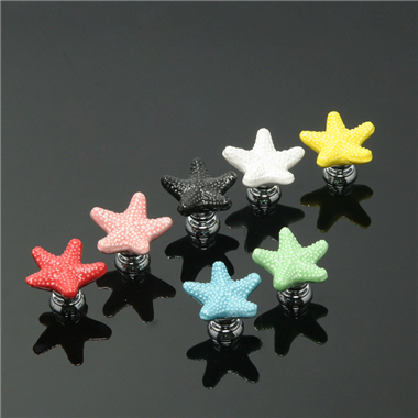 P00316 Starfish Drawer Knobs Coastal Kitchen Cabinet Knos Beach Knob Dresser Ceramic Pulls Handles