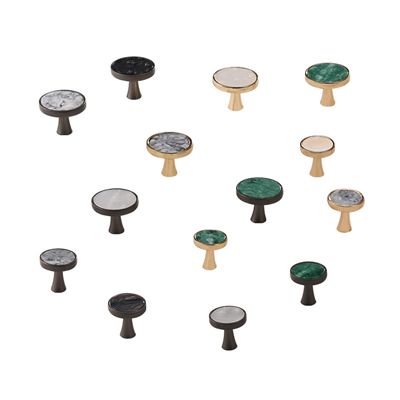 P00047 Cupboard Kitchen Cabinet Metal And Resin Flake Shell Knob Pulls 