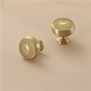 P00129 Brass light luxury handle furniture hardware modern simple cabinet honeycomb knob