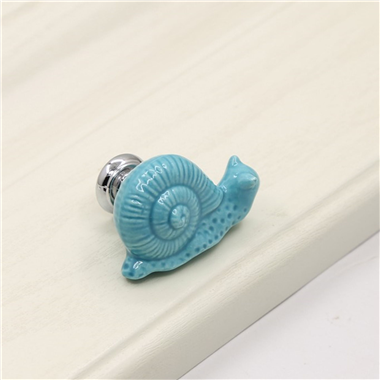 P00290Ceramic Cupboard Cabinet Door Knobs Drawer Pulls Snail Knobs Vintage Hardware Porcelain Door K