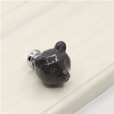 P00291 Panda Head Cabinet Door Knobs Ceramic Drawer Knobs Vintage Cupboard Pull Handle