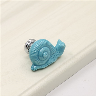 P00290Ceramic Cupboard Cabinet Door Knobs Drawer Pulls Snail Knobs Vintage Hardware Porcelain Door K