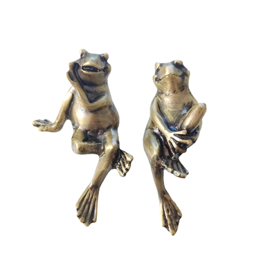 P00358 Brass Frog Shaped Cabinet Knobs Animal Pull Handle with Screw Hardware Furniture