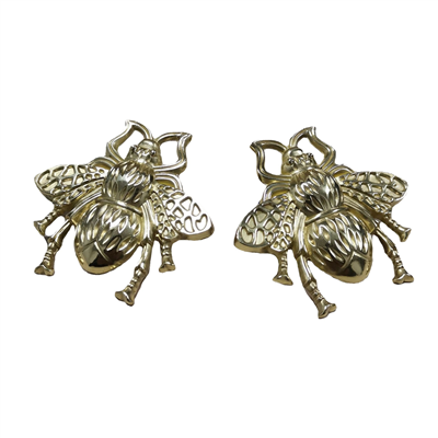 P00360 Brass Knobs and Handles for Cabinet Kitchen Cupboard Drawer Pulls Bee Shape Solid Furniture H