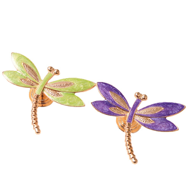 P00265 Dragonfly Cabinet Knobs Purple Animal Pull Single Hole Handle for Door Closet Drawer Cupboard