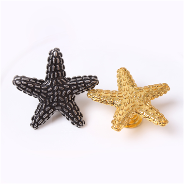 P00272 Starfish Cabinet Handle Kitchen Door Knobs Furniture Drawer Gold Starfish Handle Knob