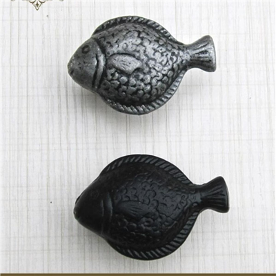 P00394 Aluminium Fish Animal Furniture Silver antique  door drawer cabinet knobs & pull handle  