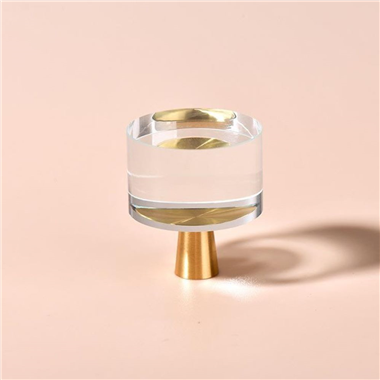 P00445 Round Brass Cyrstal Shape Diamond Pattern Furniture Knob for Bedroom Kitchen