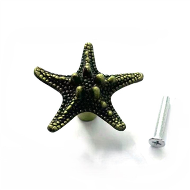 P00439 StarFish Animal Furniture  Bronze Zinc Alloy Antique  Door Drawer Cabinet Knobs & Pull Handle