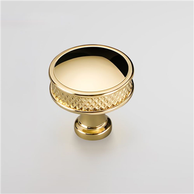 P00383 Solid aluminum alloy single hole knobs cabinet drawer pull knob knurling round knob