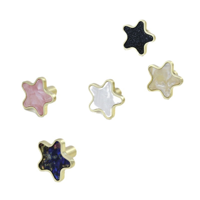 P00406 High-Grade Knob Star Shape Bedroom Hardware with Classic Lovely Handle Cute Furniture for Chi