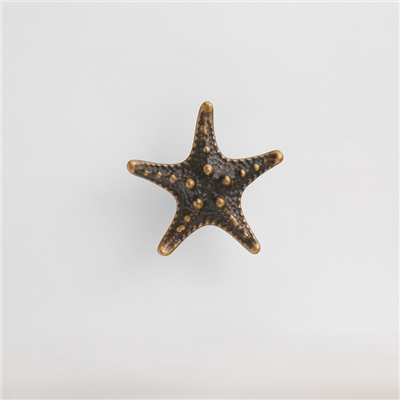 P00435 Furniture hardware simple Zinc Alloy starfish handle kitchen cabinet gold small knob cabinet 