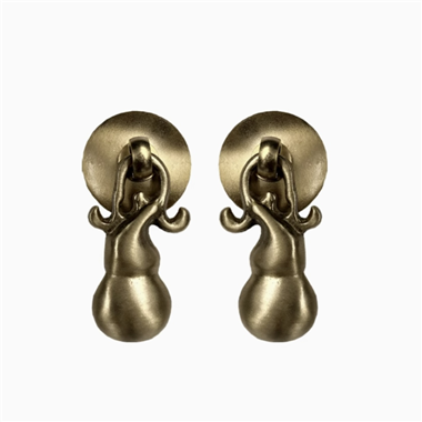 P00476 Solid Brass Handle Gourd-Shaped Drawer Knobs Modern Gold Luxury Wardrobe Door Handle 