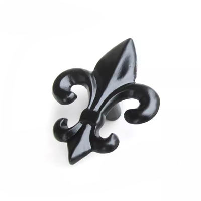 P00390 Aluminium Fleur-de-Lis Drawer Knob Cabinet Handle Pull Decorative Furniture Reproduction Hard