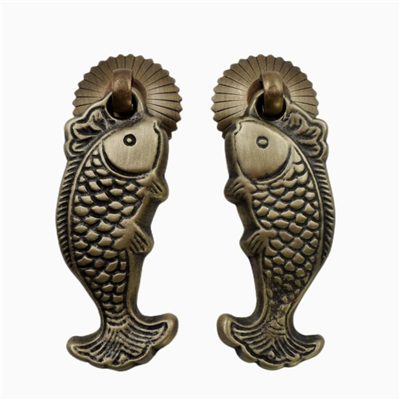 P00475 Fish Cabinet Knobs Single Hole Knobs Retro Drawer Pulls for Drawer Wardrobe Cupboard Knobs Ho