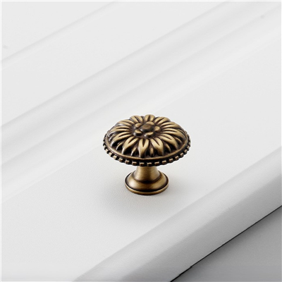 P00281 Antique Solid Brass Cabinet Knobs Furniture Kitchen  Wardrobe Handle Drawer Pulls