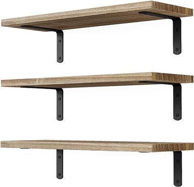 BH00011 Floating Shelves - Wooden Wall Floating Shelves 3 Sets Shelves for Wall Decor