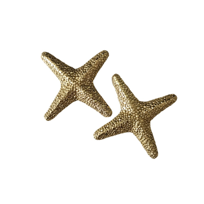 P00588 Starfish Brass brushed Drawer Knobs Luxury Dresser Drawers Knobs Solid Round Handle Flower De