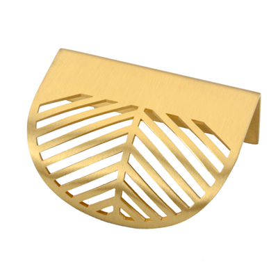 P00596 Leaf Shape Furniture Cupboard Cabinet Wardrobe Drawer Pull Knob Solid Brass Door Handle Hardw